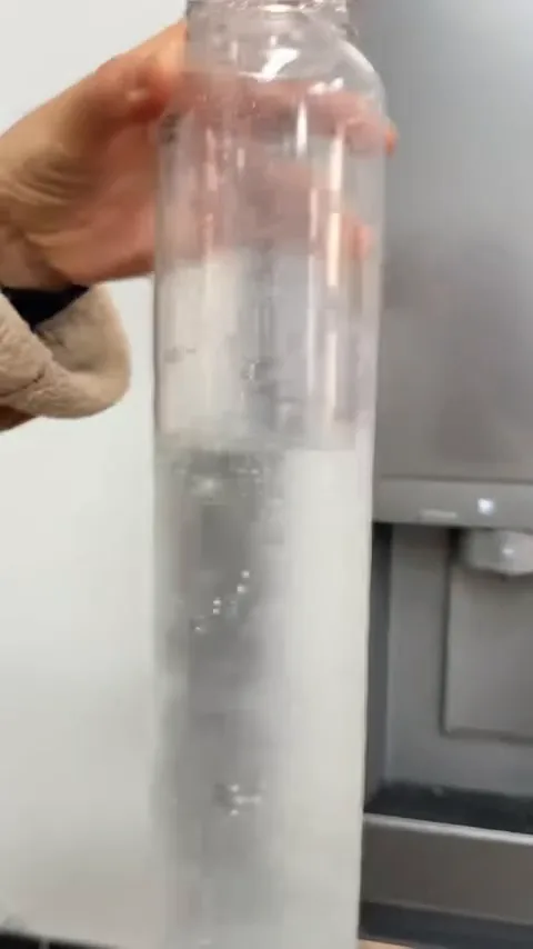 The result: sparkling water, straight from the refrigerator.