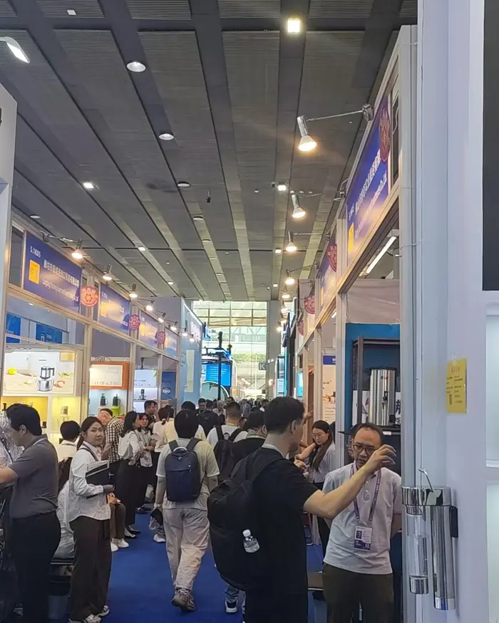 The aisle outside the booth